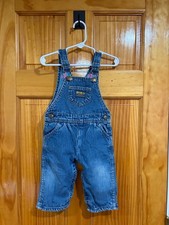 Vintage OshKosh B'gosh Baby Denim Overalls USA Made Lined Plaid Infant 18 Months