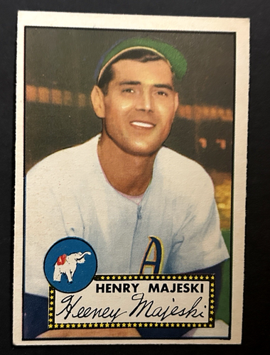 1952 Topps Set-Break #112 Hank Majeski SET BREAK CREASE FREE BEAUTY EX-MT + - Afbeelding 1 van 2