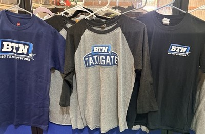 6 Big Ten Network Shirt XL Tailgate 3/4 Sleeve Raglan Vintage Style T Shirts