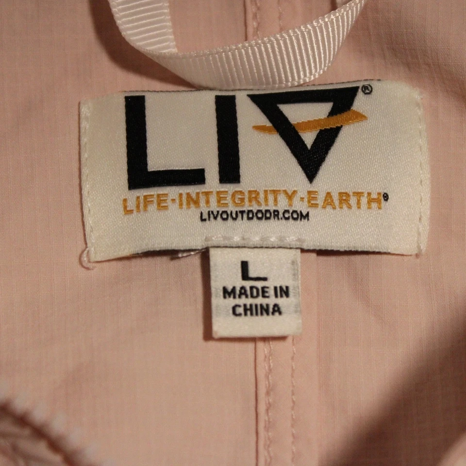 Chaqueta Pullover LIV Exterior Para Mujer Rosa Con Capucha Anorak Talla L Ligera Foto 3 de 4