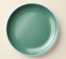 Set of Four (4) Hearth & Hand™ ~ 8.5" Melamine Salad Plates ~ Green w/Blue Trim