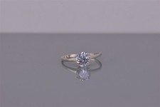 Sterling Silver 8mm Classic Round Cubic Zirconia Solitaire Band Ring 925 Sz: 8