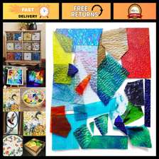 Colorful Stained Glass Scraps 4.4 LB - DIY Mosaic Tiles for Crafts  Art Project