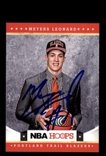 Signed Basketball Card Auto Meyers Leonard 2012-13 Hoops #285 Trail Blazers