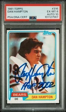 1981 BEARS Dan Hampton signed ROOKIE card Topps #316 PSA 6 AUTO 10 RC