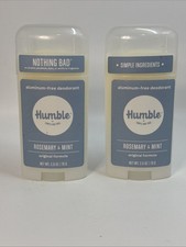 2x- Humble Aluminum Free Deodorant, Rosemary  Mint 2.5 oz Cruelty Free Made USA