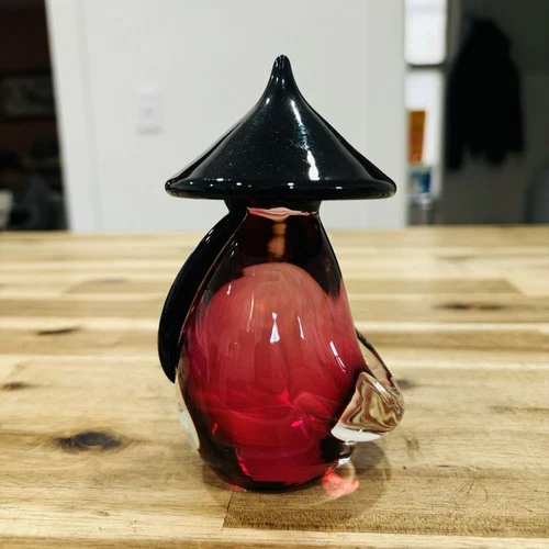 Murano 5” Tall Chinese Man Glass Figure Sculpture signed Vintage Italy MCM