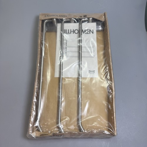 Ikea Lillholmen 3 Bar Swivel Towel Rack Brushed Nickel Foldaway Discontinued - Picture 3 of 3