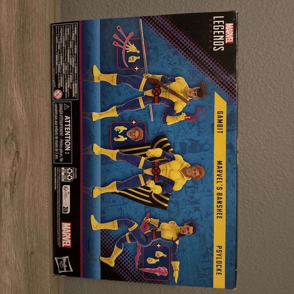 Marvel Legends X-Men 60th Anniversary Figure 3 Pack Gambit Banshee Psylocke Set - Image 2 of 2