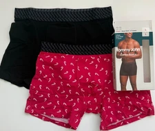 Tommy John 2 Pack Cotton Basics Boxer Brief Quick Fly Large 4” Candy Cane New ❄️
