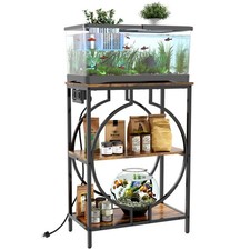 10 Gallon Aquarium Stand with Power Outlet, 3 Tier Heavy Duty Metal Fish Tank...