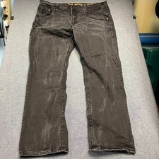 Rock Revival Men's Jeans Size 40 Black Farland Relaxed Straight Leg Denim
