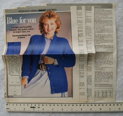 Damen Wochen Strickanleitung - Blau für Sie Jacke, 4-fädig, 91-117 cm 36-46