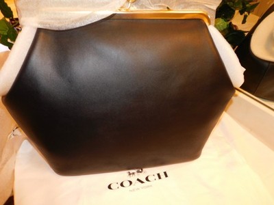 NWT COACH CBR51 LARGE OVERSIZED KISSLOCK SHOULDER CLUTCH BAG *FREE