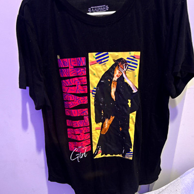 Aaliyah unisex  Black One In A Million Graphic Tee XXXL Short Sleeve Crew Neck