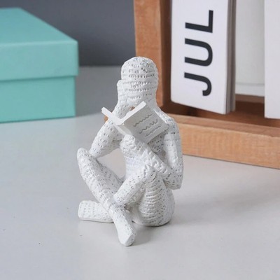 Woman Girl Person Reading Book Sculpture Figurine Tabletop Statue Home Decor