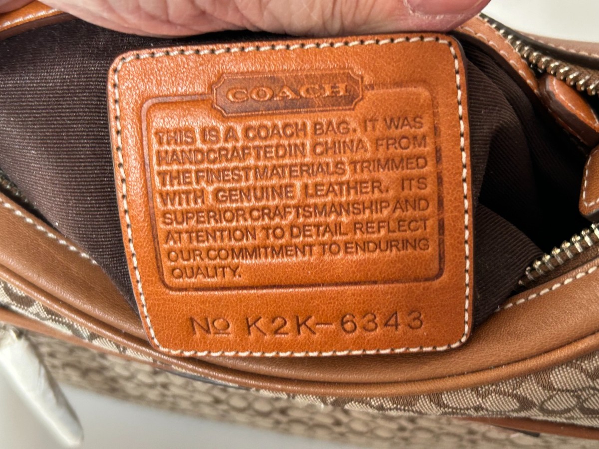 Vintage Y2K Coach Brown Hobo Signature Canvas Leather Shoulder