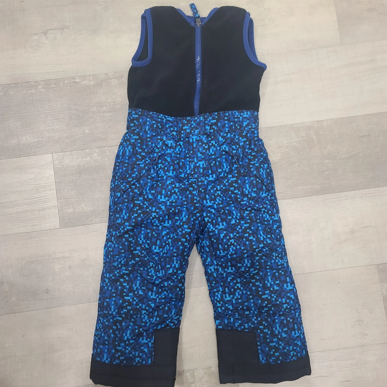 Arctix Bib Overall Adjustable Snow Pants 2T Youth Polar Fleece Blue Geometric
