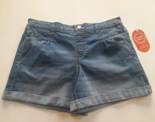 Wonder Nation Girls XXL Pull On Denim Shorts, Mid Wash, Size 18 , NEW , Blue