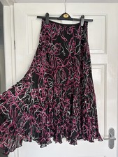 Vinatge Y2K Early 2000s CC Flowy Fairy Core Black Pink Floral Midi Skirt,  M