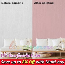 57M White Paintable Wallpaper Textured Non-Woven Fabric Plain Color Wallpaper UK