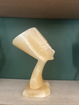 Nofretete Ägyptische Königin Onyx Alabaster Stein Büste 13,5 cm Marmor