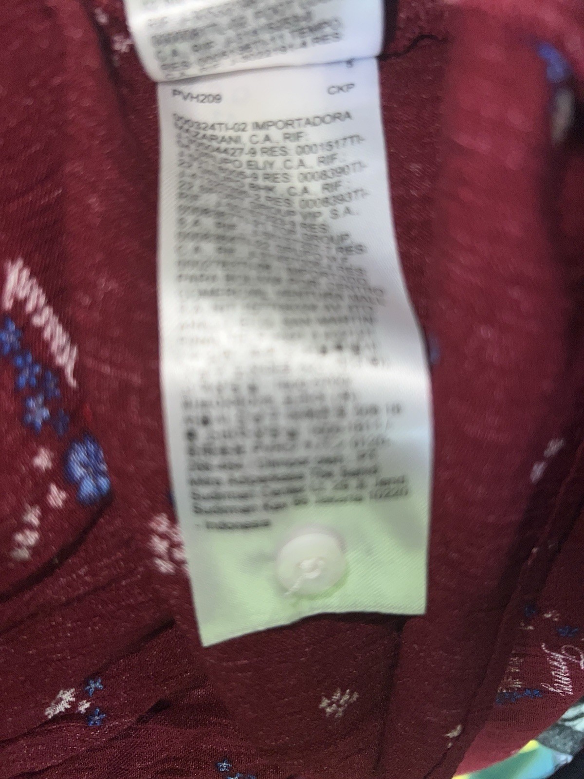 Tommy Jeans Burgundy Floral Print Tiered A-Line Short Sleeve Dress Sz SMALL, NWT thumbnail 20