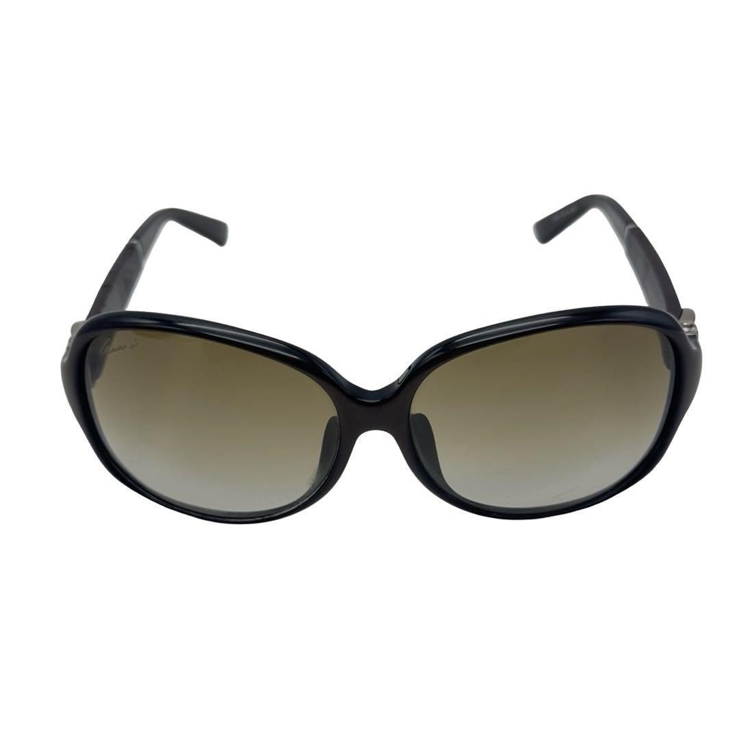 GUCCI GUCCI QDX03BQ54J Oval Sunglasses Dark Brown Resin Leather Combo MADE IN IT thumbnail 4