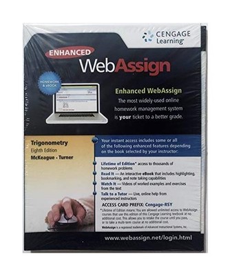 WebAssign Printed Access Card for McKeague/Turner's Trigonometry, 8th Edition, S