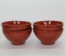 Vietri - Cucina Fresca - Coupe Cereal Bowls - FOUR - 4 - Paprika Red - Italy  6"