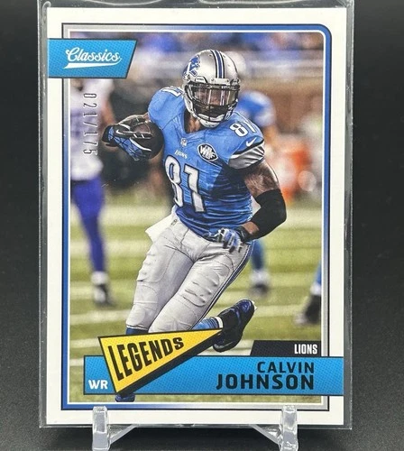 Calvin Johnson 2018 Panini Classics Legends Blue Back /175 #129 HOF Lions