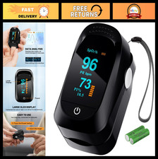 Accurate Fingertip Pulse Oximeter - SpO2 Monitor with AAA Batteries for Home/Out