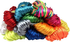 2Mm Satin Nylon Trim Cord, Rattail Silk Cord,14 Bundles 154 Yards Assorted Color