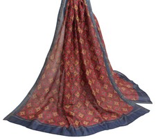 Sushila Vintage Red Indian Dupatta 100 Pure Cotton Printed Long Stole Hijab