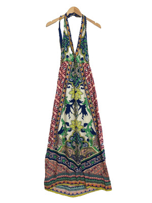 Flying Tomato Halter Maxi Dress Women M Boho Festival Hippie Casual Lightweight