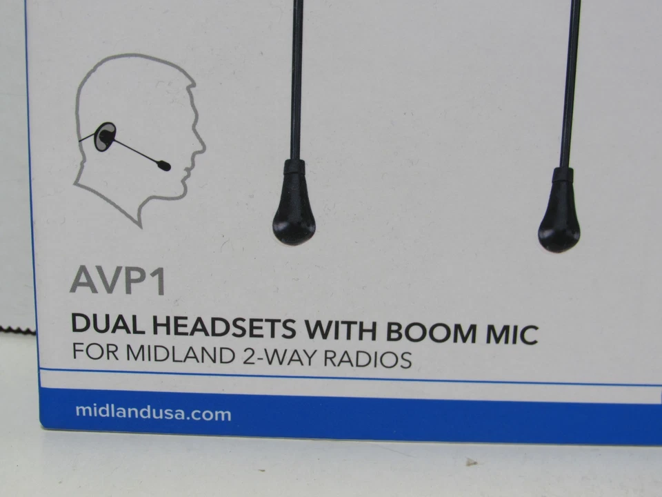 Midland Ear-shaped Earhook Headset with Rod Mic for 2 Way Radio AVP-1 (2 Pack) - Image 2 of 4