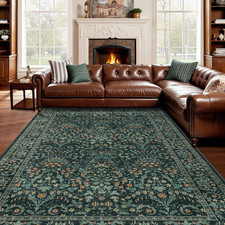 Washable 5X8 Area Rug for Living Room Bedroom Dining Room Office, Non-Slip Low P