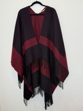Soft Surroundings Shawl Wrap Scarf Poncho Cape Swing Burgundy/Purple Sz OS Cozy