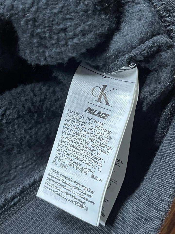 Palace X Calvin Klein Tri-Ferg sudadera con capucha negra para hombre talla XXL Foto 4 de 4