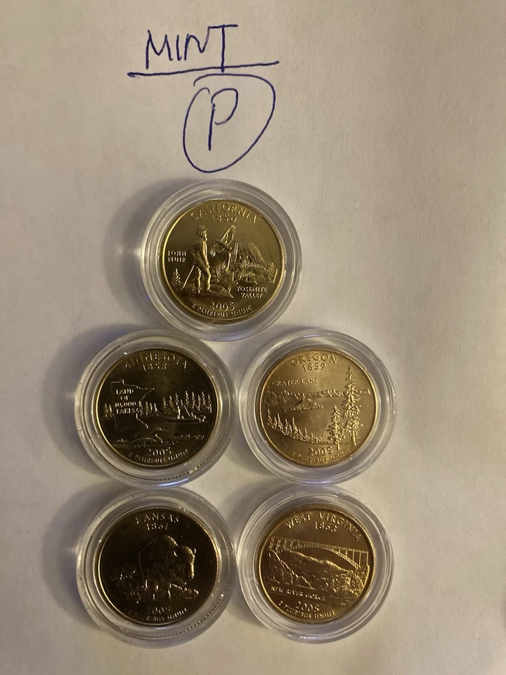 24K Gold Plated 2005 State Quarters P&D 10 Coins “In God We Rust!” BEAUTY! COA - Image 2 of 3