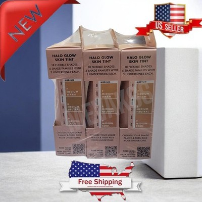 #8 Medium Neutral Pack Of 3, e.l.f. Halo Glow Skin Tint SPF 50 Exp 05/2028