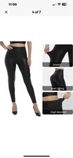 HODY LOVY XS WOMEN'S FAUX LEATHER LEGGING HIGH WAISTED COLOR BLACK