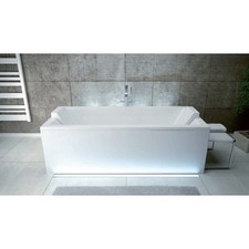 Bathtub Tub Rectangle Rectangular 140 x 70 cm Silicone Acrylic DRAIN Apron