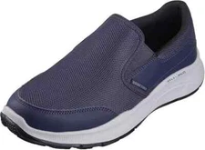 Men's Skechers Shoes Navy Mesh Sport Air Cooled Memory Foam Slip On vegan 232515