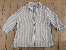 Brand New With Tags Nutmeg Striped Cream Shirt Jacket Casual Blazer Size 22