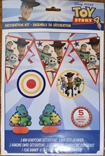 Toy Story 4 Birthday Party Decor Kit 8  Flag Banner 2 Hanging Swirls 2 Honeycomb
