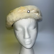 Vintage White Fur Ladies Hat Maxine Hats