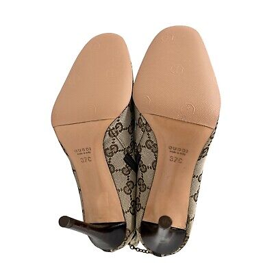 GUCCI Vintage GG Monogram Ankle Boots Heels Belt #36.5-37 GUCCI Vintage GG Monogram Ankle Boots Heels Belt #36.5-37