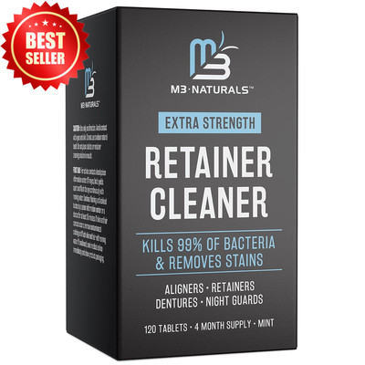 Retainer Denture Cleanser Tablets 4-Mo Supply Mint FSA HSA Approved Odor Stain