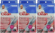 Premium Latex Free Cleaning Gloves 3 Pair Small White 12 Inch Cuff